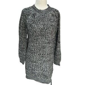 URBAN Heritage Textured Chunky Rib Knit Black/White Sweater Dress M